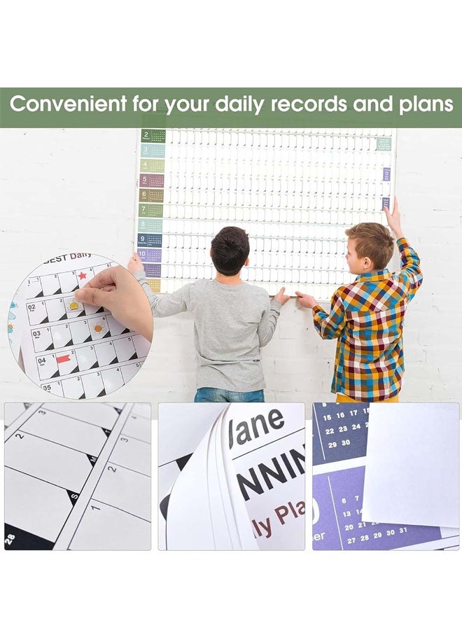 مخطط سنوي لعام 2026، تقويم كامل السنة، صفحة واحدة، تقويم حائط سنوي كبير، ملصق ورقي سميك مع ملصقات للمكتب أو الدراسة أو المنزل - Image 4